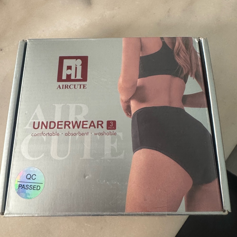 Women's Black Absorbent Panties